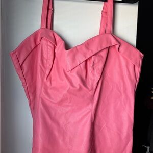 Vixen Pink Faux Leather Maneater Top